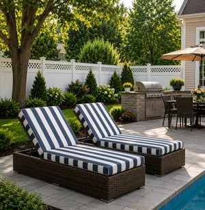 Outdoor Chaise Lounge Cushions Set of 2