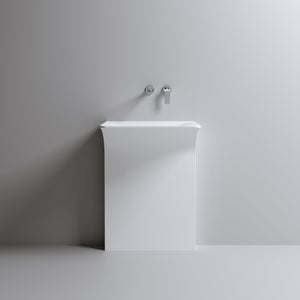 Modern Wall-Mounted Solid Surface Pedestal Sink