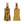3.9x2.8x6.9' Sitting Rabbit Bookends With Antique Gold Finish