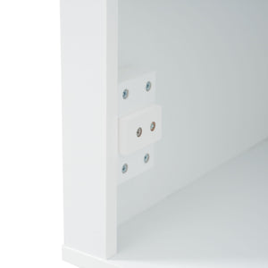Freestanding Bathroom Vanity Tall With Damping Hinge Doors, Adjustable Shelves - White