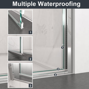 34"W x 72"H Frameless Circular Pivot Shower Door