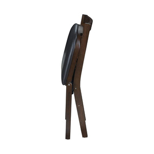 MECO Stakmore Wood Fabric Upholstered Seat Folding Chair Set, Espresso (2 Pack)