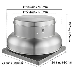 Roof Exhaust Fan with High-Power Motor and Adjustable Airflow
