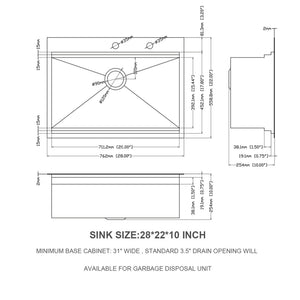Drop In Kitchen Sink Stainless Steel 16 Gauge