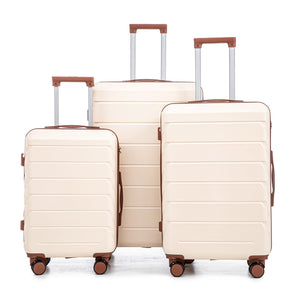 Set 3PCs 20'/24'/28' ABS Spinner Wheel Luggage - Beige