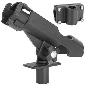 Boat Fishing Pole Rod Holder 360¡ Rotatable Kayak Side Rail Mount Adjustable Folding Rod Holder w/ Large Clamp