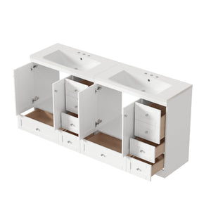 Shaker Free Standing Bathroom Vanity Cabinet & Sink, Soft Close Drawers, Soft Close Doors