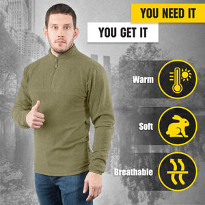 M-Tac Delta Fleece Jacket - Tactical Underwear Top Sweater 1/4 Zip - TRAPSKI