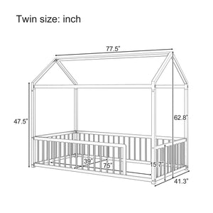 Montessori Floor Bed Frame With House Shape