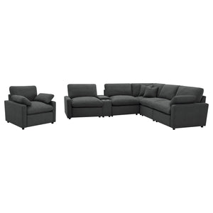Hollander - 6 Piece Modular Power Reclining Sectional - Dark Gray