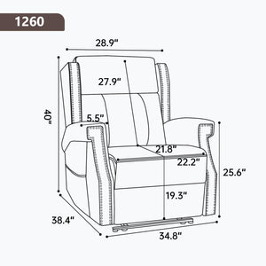 Manual Recliner Chair  With Heavy Duty Motion Mechanism, 8 Vibrating Nodes And 3 Massage Modes For Living Room