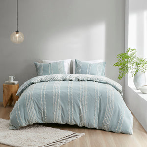 Full/Queen 3 Piece Cotton Jacquard Duvet Cover Set