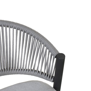 Outdoor 26" Counter Height Metal Frame Counter Stools With Scallop Shaped Backrest & Water Resistant Cushions