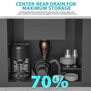 Undermount Steel Kitchen Sink, Deep Single Bowl Basin