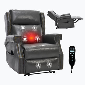 Manual Recliner Chair  With Heavy Duty Motion Mechanism, 8 Vibrating Nodes And 3 Massage Modes For Living Room