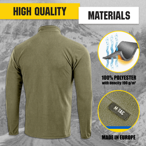 M-Tac Delta Fleece Jacket - Tactical Underwear Top Sweater 1/4 Zip - TRAPSKI
