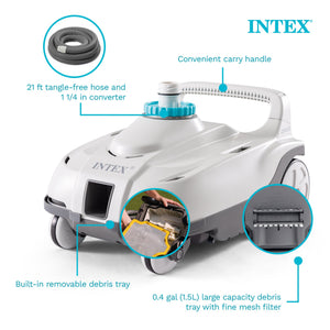 Intex ZX100 Automatic Pressure Side Swimming Pool Cleaner w/Hose & Converter