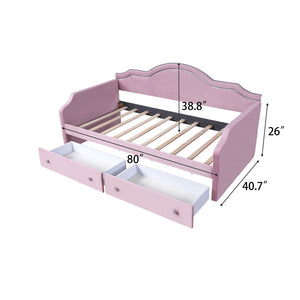 Upholstered Daybed With LED Lights And 2 Drawersme