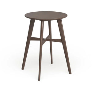 Mid-Century Modern Round Wooden Bar Table – 42" High Bar Table with Tapered Legs