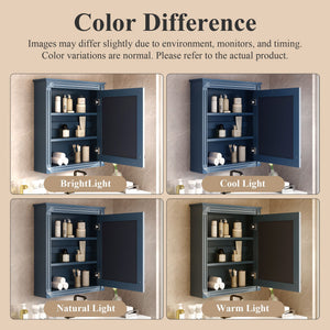 Wall Mounted Bathroom Storage Cabinet With Mirror, Medicine Cabinet With Height Adjustable Shelf