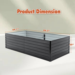 2 Pack Metal Raised Garden Bed Kit Outdoor - 8x4x2 FT Galvanized Planter Boxes Set