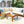 GO 4 Pieces Outdoor Acacia Wood Sofa Set with Coffee Table