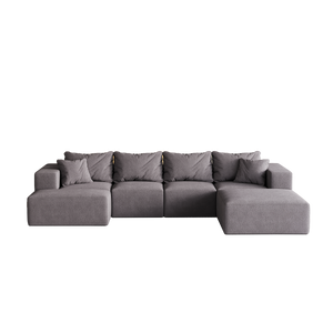 Modern Upholstered Sectional Boneless Couch Set