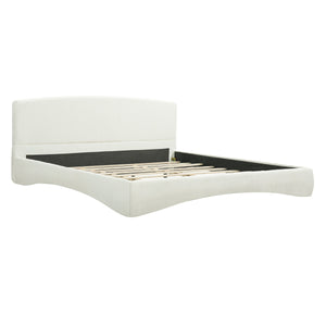 Curved Upholstered Bed with Smart Ambient Lighting