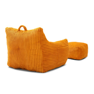 Giant Bean Bag Chair With Armrests And Footstool
