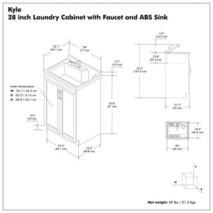 Kyle - Laundry Cabinet & Faucet And Stainless Steel Sink