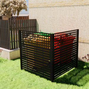 W48" x H47.3" Metal Privacy Screen with Rose Design