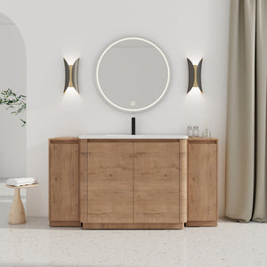 64'' Freestanding Bathroom Vanity with Ceramic Sink