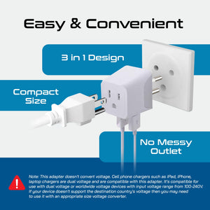 Thailand Travel Adapter - Type O - Dual USB (CTU-18)