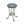 Patio Side Table with Shelf, Blue and Black