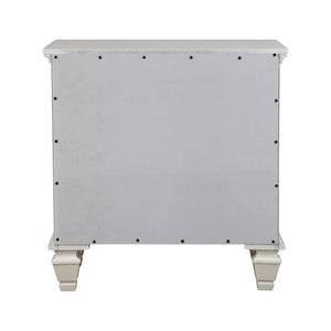 Cottage 3 Drawer Nightstand With Pull Out Tray - Cream White