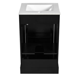 Elegant Bathroom Vanity With Ceramic Sink, Soft Close Door, Adjustable Shelf