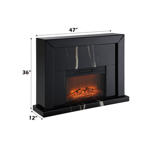 Drisana Mirrored Fireplace - Black