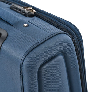 Softside Luggage Expandable 3 Piece Set Suitcase Upright Spinner Softshell Lightweight Luggage Travel Set - Dark Blue