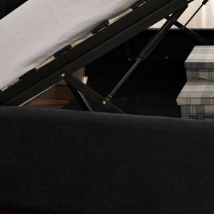 Storage Upholstered Hydraulic Platform Bed With Integrated Headboard