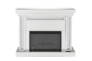 Nysa Mirrored & Faux Crystals Fireplace