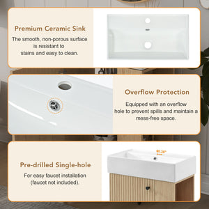 Modern Floating Bathroom Vanity With Ceramic Basin Perfect For Small Bathrooms