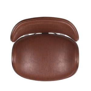 Lumos Mid Century Modern Upholstered Swivel Barstool