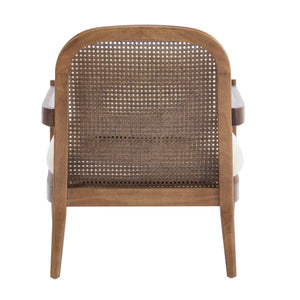 Elliston Rattan Backrest Solid Wood Accent Chair with Cushions - Set of 2