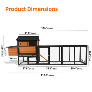 Chicken Coop With Run And Nesting Box