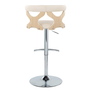 Gardenia - Contemporary Adjustable Barstool & Swivel, Rounded T Footrest (Set of 2)