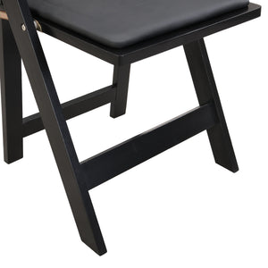 Solid Wood Upholstered Folding Chair Set, Dining Room (Set of 4)