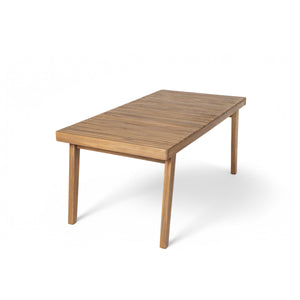 7-Piece Outdoor Acacia Wood Dining Set, 69" Rectangular Patio Table & 6 Mix
