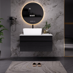 Floating Single Small Bathroom Vanity with Sink