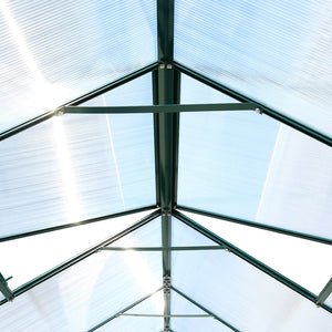 Polycarbonate house, Heavy Duty Outdoor Aluminum Walk-In House Kit With Rain Gutter, Vent And Door For Backyard Garden