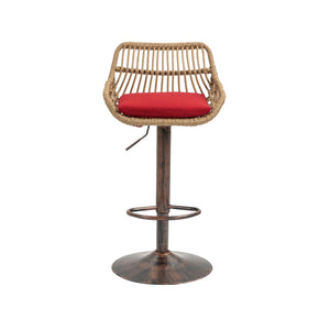 Modern Swivel Bar Stools Adjustable Counter Chairs With Footrest (Set of 2)